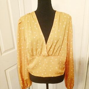 Shein Bright Yellow Dressy Crop Top, XL